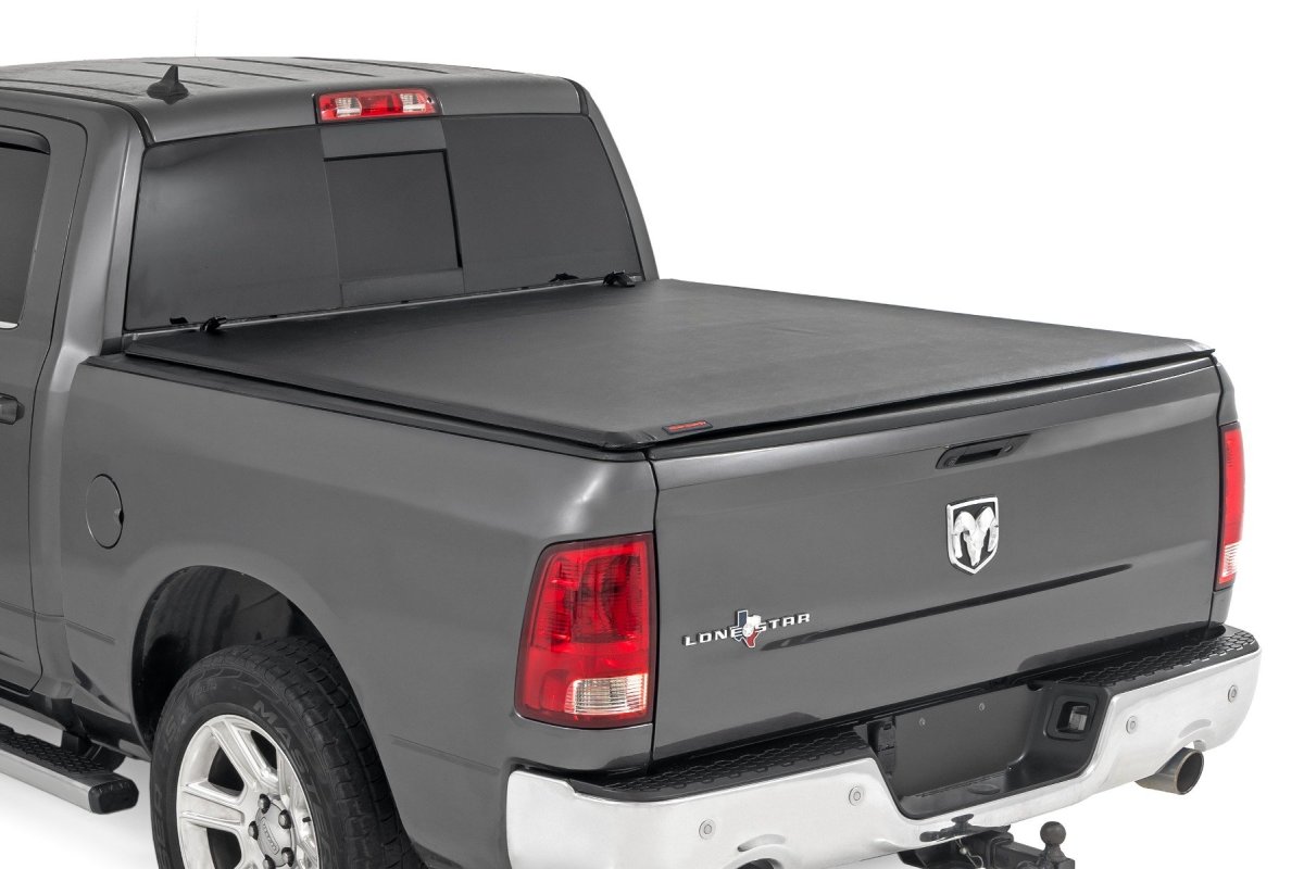 Ram 1500 Classic Soft Roll Up Bed Cover - Rough Country - Matte Black - '19-'23
